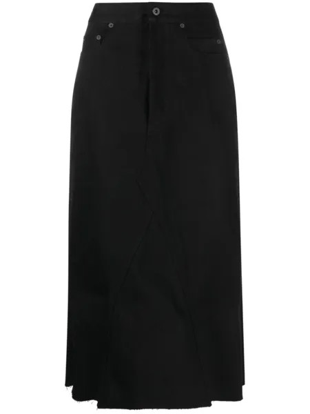 Rick Owens DRKSHDW джинсовая юбка миди Bolan, черный