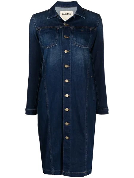 L'Agence Vienna long denim jacket
