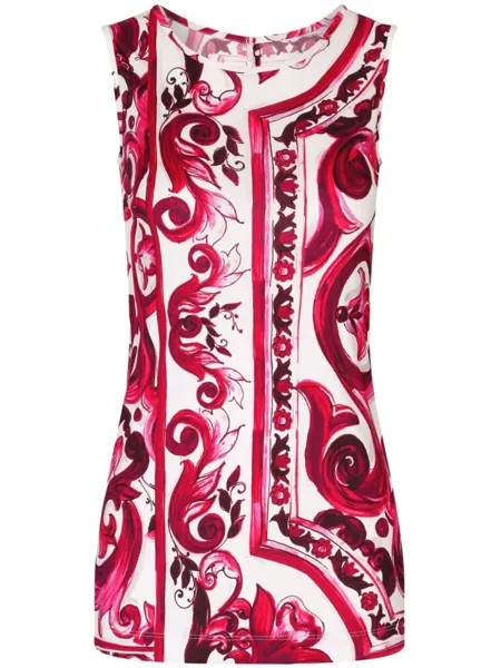 Dolce & Gabbana топ с принтом Majolica, красный
