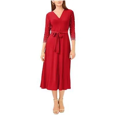 Женское красное платье миди до середины икры MSK Petites PXL BHFO 6490