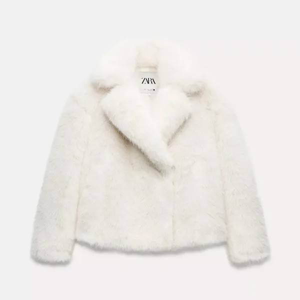 Куртка из искусственного меха Zara by Carlyne Cerf, экрю