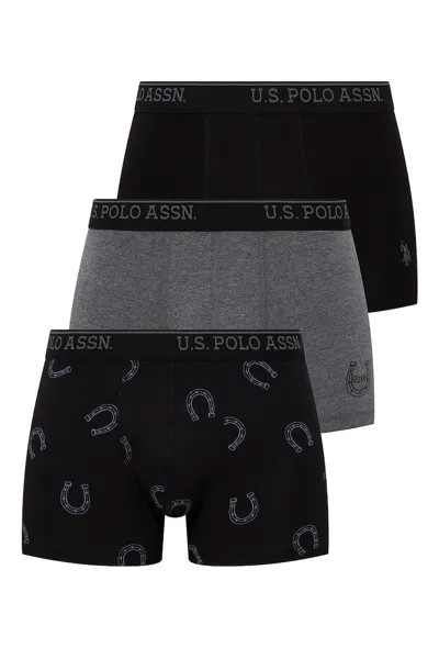 Боксеры - 3 пары U S Polo Assn , черный