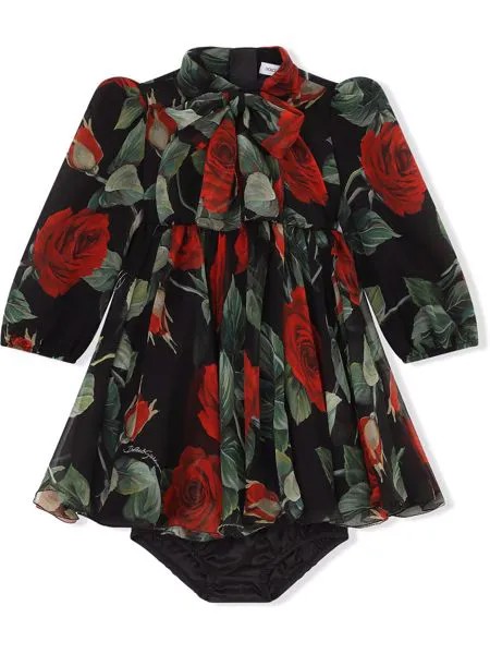 Dolce & Gabbana Kids платье с длинными рукавами и принтом