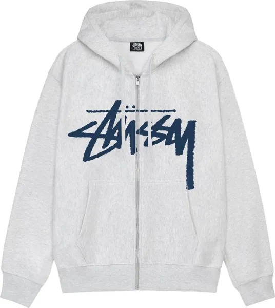 Худи Stussy Stock Zip 'Ash Heather', серый