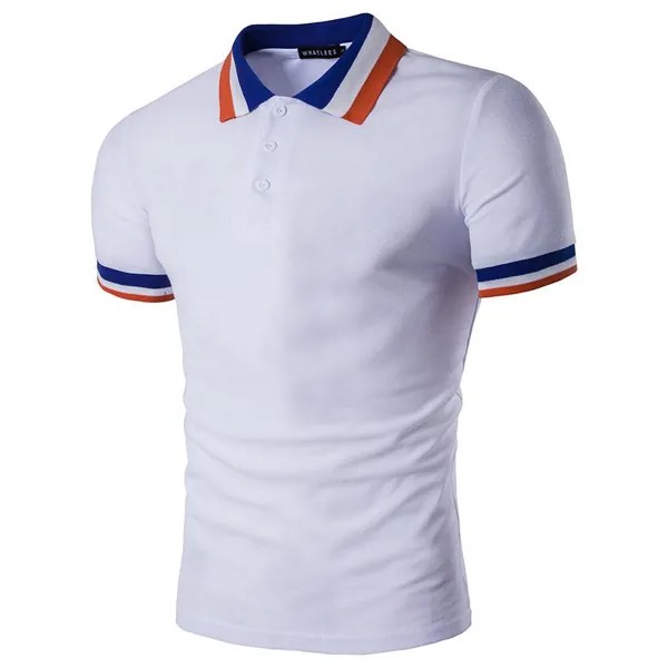 Мужская футболка с короткими рукавами Сплошной цвет POLO Рубашка Лацкан Модный дышащий и легко высушиваемый размер S-XXL