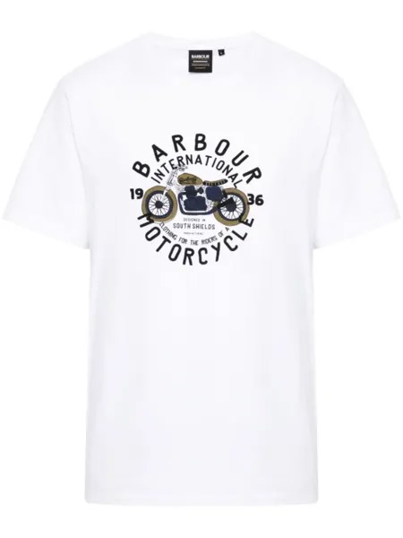Barbour футболка с логотипом, белый