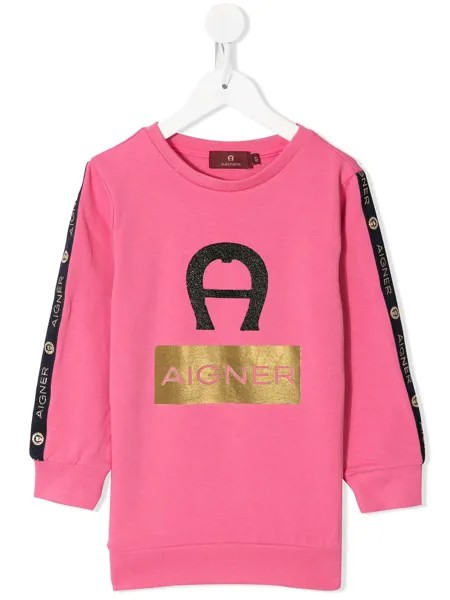 Aigner Kids платье-толстовка с логотипом