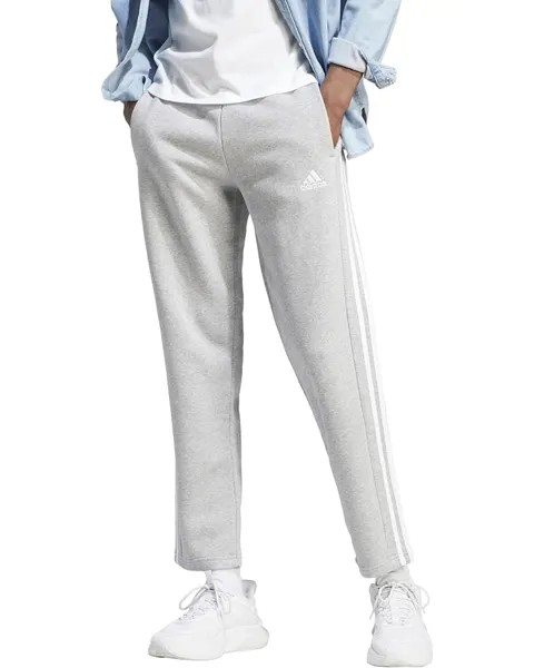 Брюки adidas Essentials Fleece Open Hem 3-Stripes, цвет Medium Grey Heather