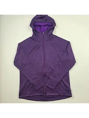 Женская фиолетовая куртка CHAMPION с капюшоном и шнурком на молнии и манжетами с отверстием для большого пальца XXL