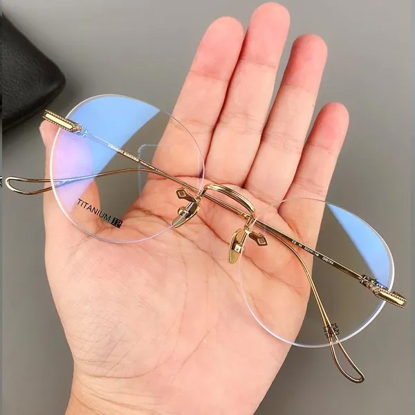 Мода Овальные безрамочные очки для чтения для мужчин Бизнес очки Анти-синий свет Компьютерные очки