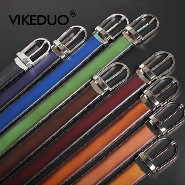 Новый Мужской дизайнерский ремень Vikeduo из натуральной кожи ручной работы с индивидуальным логотипом в стиле ретро