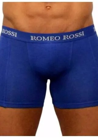 Romeo Rossi Трусы боксеры с классической посадкой с профилированным гульфиком, размер L, темно-синий