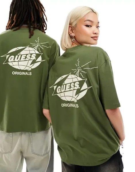 Зеленая футболка унисекс с логотипом радио GUESS Originals