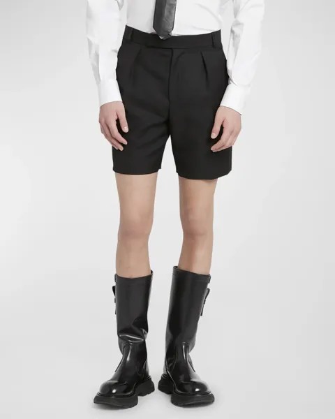 Мужские однотонные шорты Alexander McQueen, цвет Black