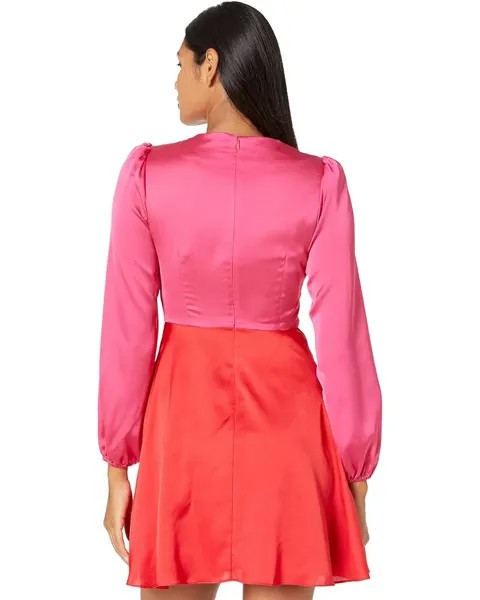 Платье MILLY Stella Satin Dress, цвет Pink/Real Red