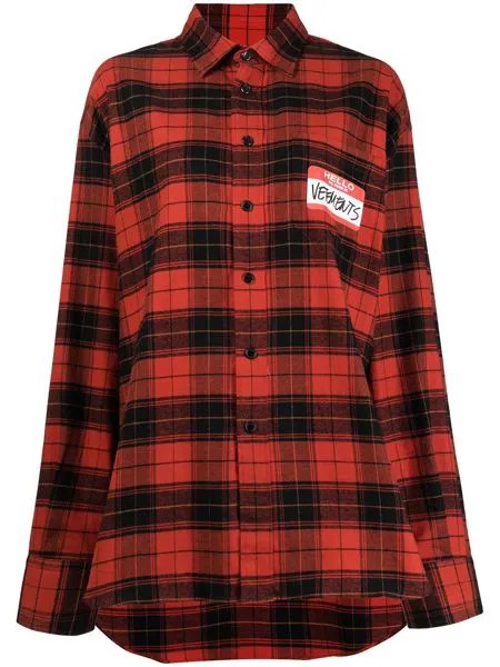 VETEMENTS клетчатая рубашка