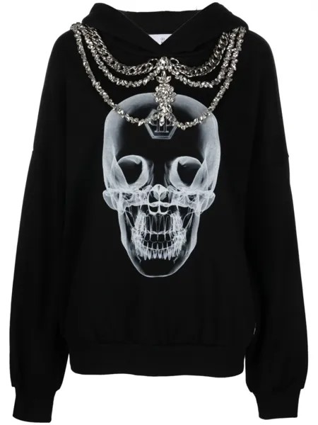 Philipp Plein худи X-Ray с кристаллами, черный