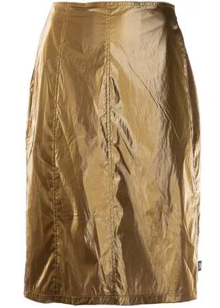 Stussy юбка прямого кроя с эффектом металлик