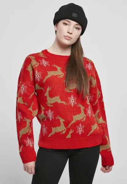 Свитшот Urban Classics OVERSIZED CHRISTMAS, цвет red/gold