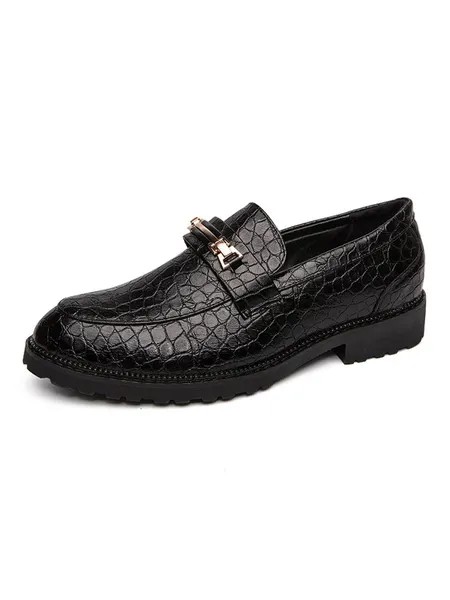Milanoo Men Dress Shoes Stylish Round Toe Monk Strap Slip-On PU Leather Shoes