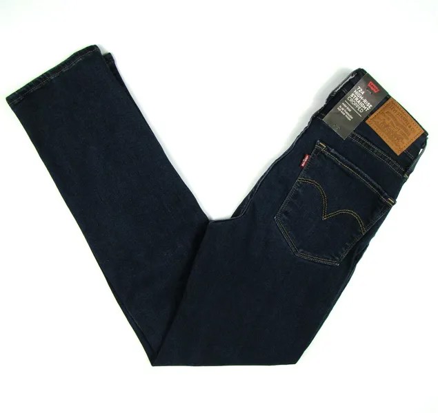 Джинсы Levis Womens New 724 High Rise Crop Jeans SIZE 25 Blue Stretch MSRP $ 98,00