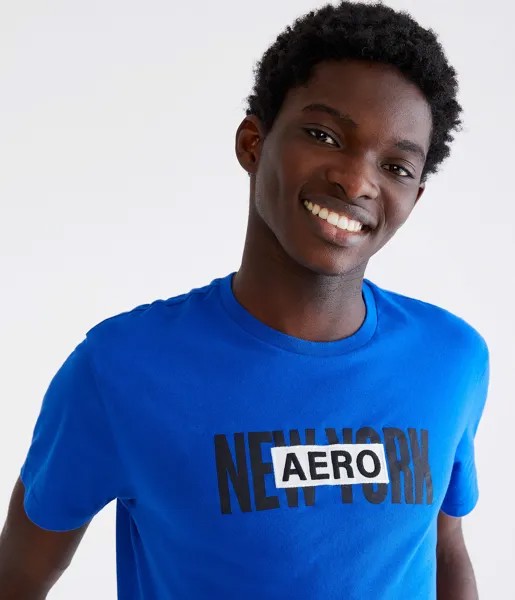 Футболка с графическим логотипом Aero New York Box и аппликацией Aeropostale, синий