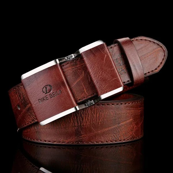 Мужской PU Кожаный ремень Snap Solid Belt Бизнес Повседневный Джинсовый ремень