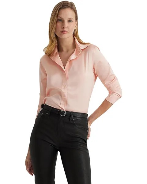 Рубашка LAUREN Ralph Lauren Satin Charmeuse, цвет Pink Opal
