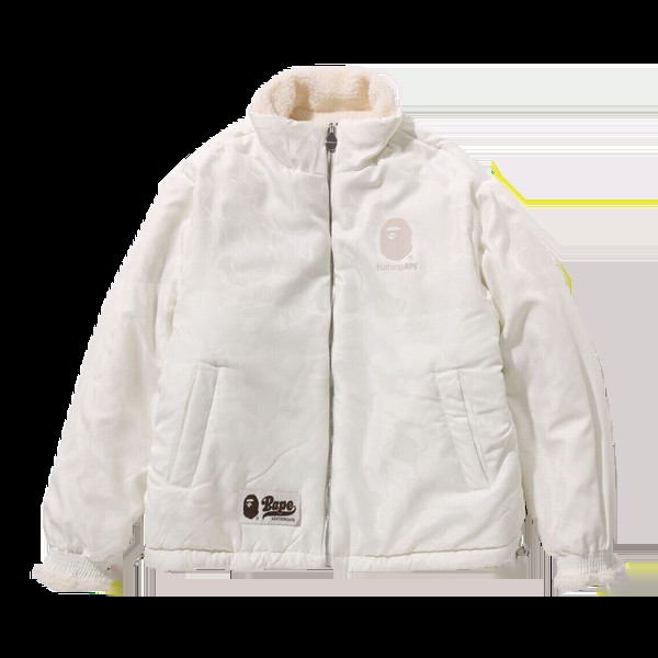 Куртка BAPE Tonal Solid Camo Sherpa Reversible 'Ivory', белый