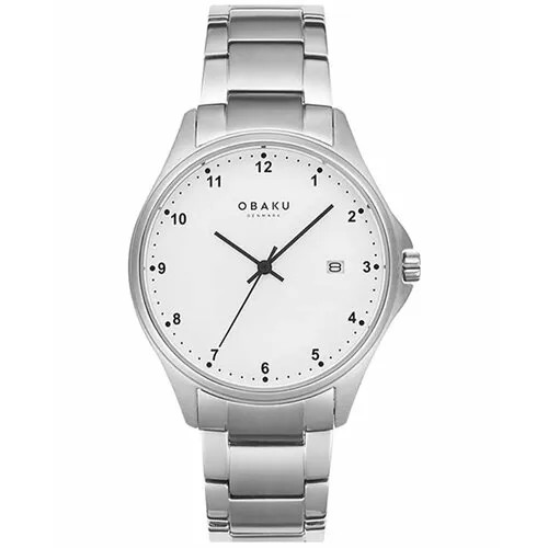 Наручные часы OBAKU Женские кварцевые часы Obaku Link V272LDTWST с гарантией, серебряный, черный