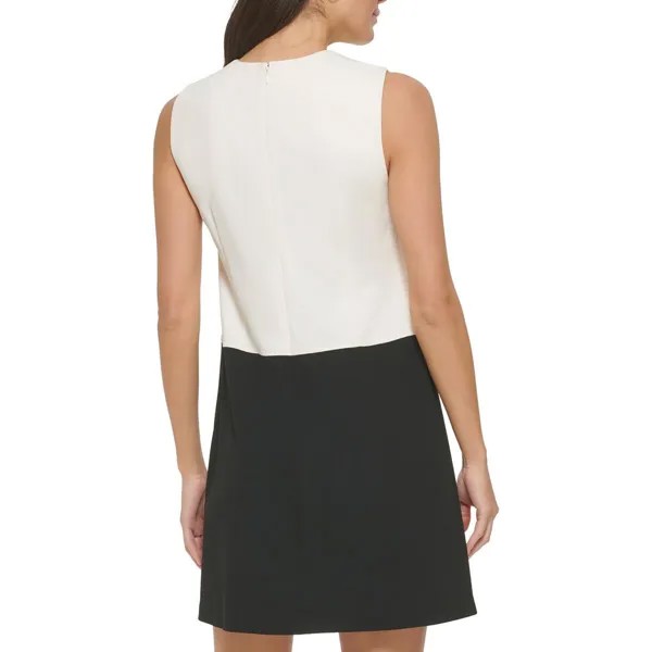 Женское платье-футляр из крепа DKNY, цвет Eggshell Black