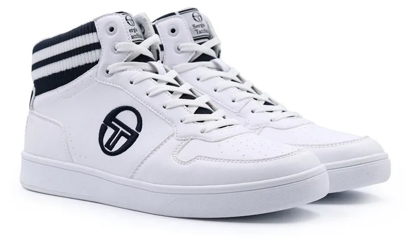 Женские высокие кеды Sergio Tacchini (Retro Basket STM124060), белые