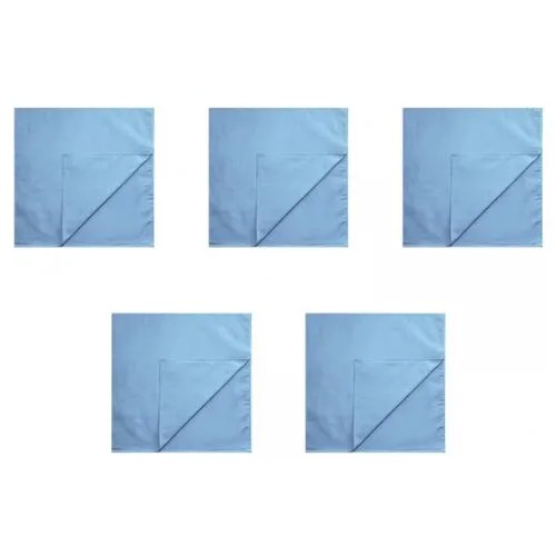 Банданы однотонные, цвет светло-голубой синий, 55 х 55 см (Набор 5 шт.)