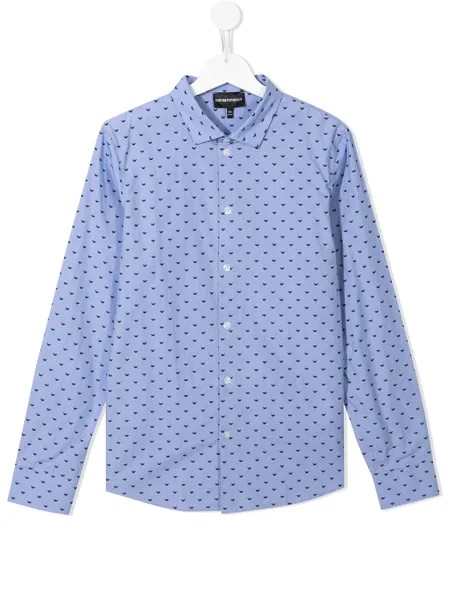 Emporio Armani Kids рубашка с монограммой