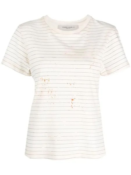 Golden Goose футболка в полоску, нейтральный цвет
