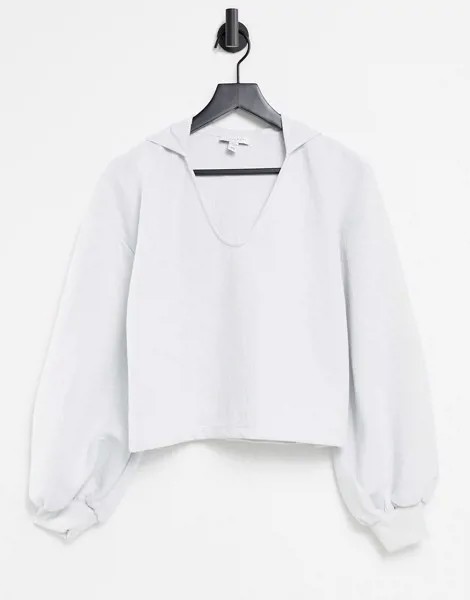 Серый стеганый худи Topshop