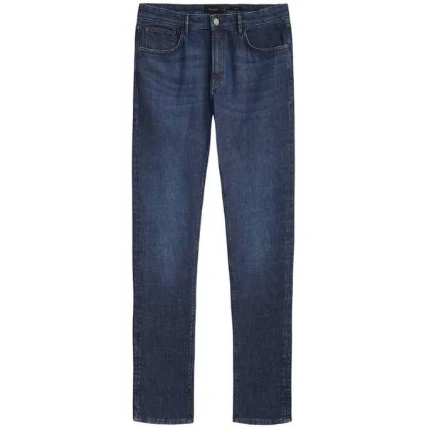 Джинсы Massimo Dutti Slim Fit Stone Wash, синий (Размер 54 RU)