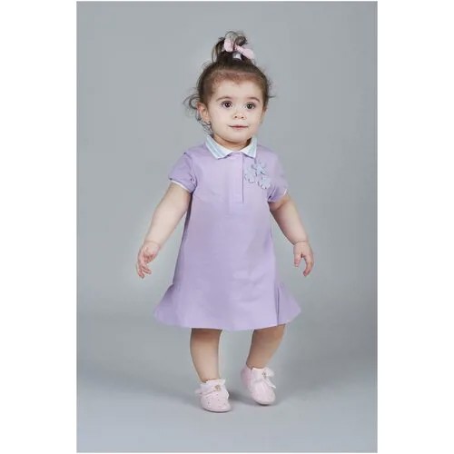 Платье Choupette, хлопок, размер 74, фиолетовый, розовый