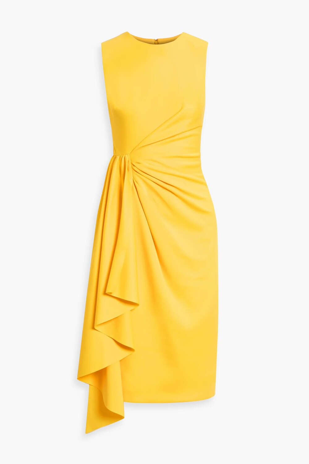 Драпированное платье из кади Badgley Mischka, желтый