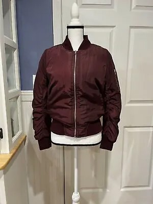 JOU JOU Женская бордовая куртка-бомбер с карманами XL