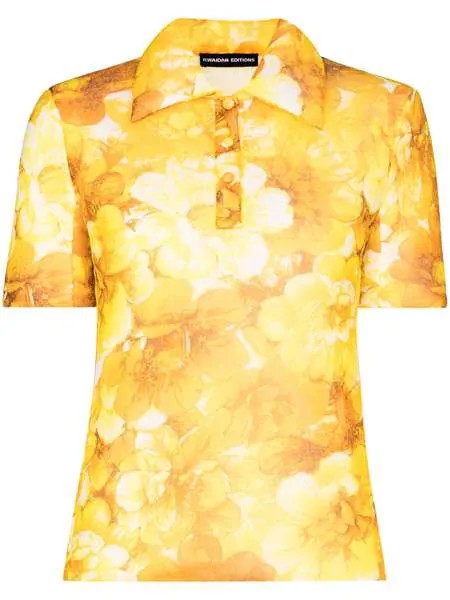 Kwaidan Editions рубашка поло с цветочным принтом