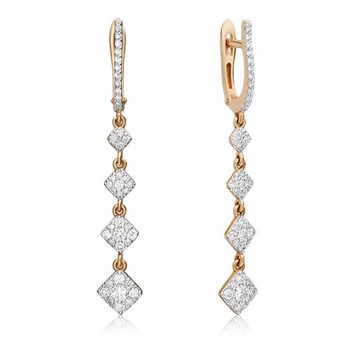 PLATINA jewelry Золотые серьги с бриллиантами 02-0879-00-101-1110-30