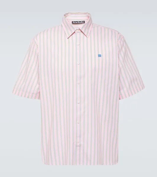 Полосатая хлопковая рубашка Acne Studios, розовый