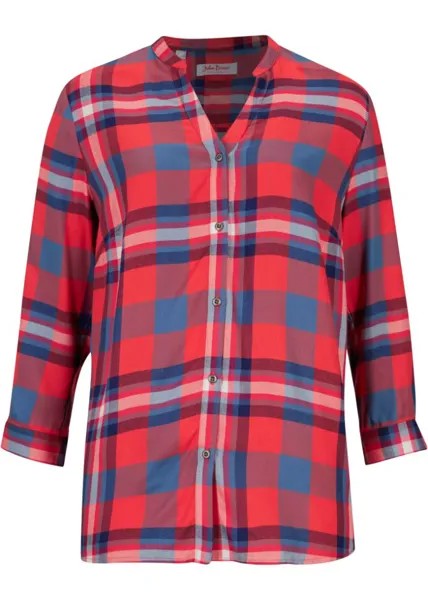 Блуза с рукавами 3/4 в клетку John Baner Jeanswear, красный