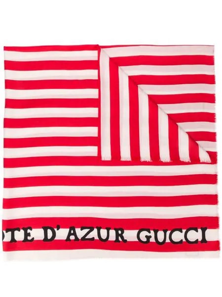 Gucci платок в полоску c логотипом