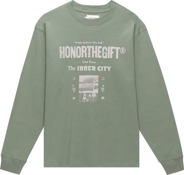 Лонгслив Honor The Gift Stereo Long-Sleeve 'Sage', зеленый