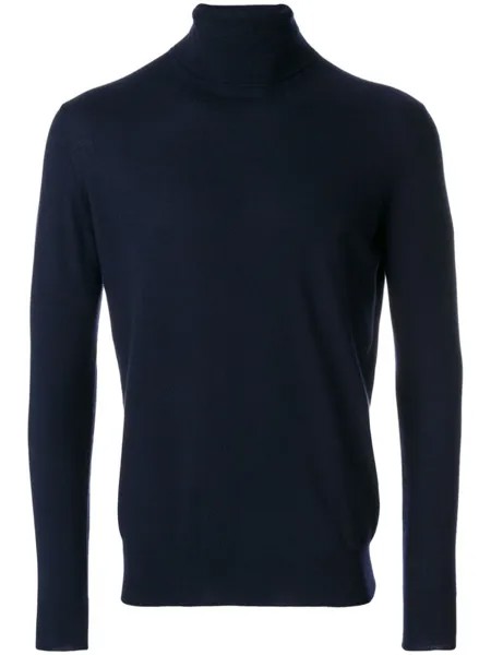 Loro Piana джемпер с отворотной горловиной, синий