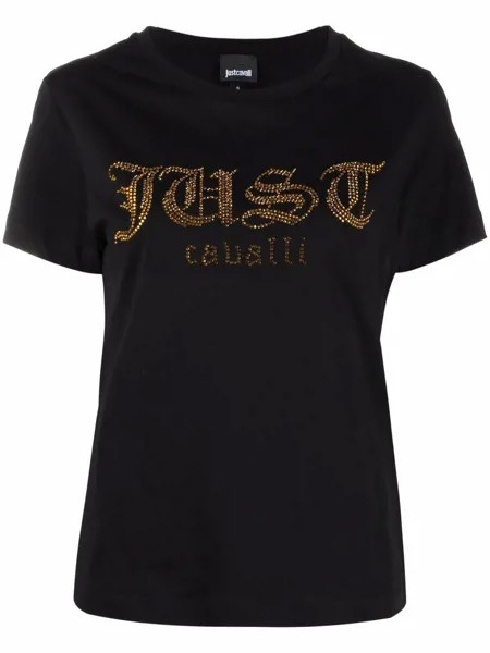 Just Cavalli футболка с кристаллами и логотипом