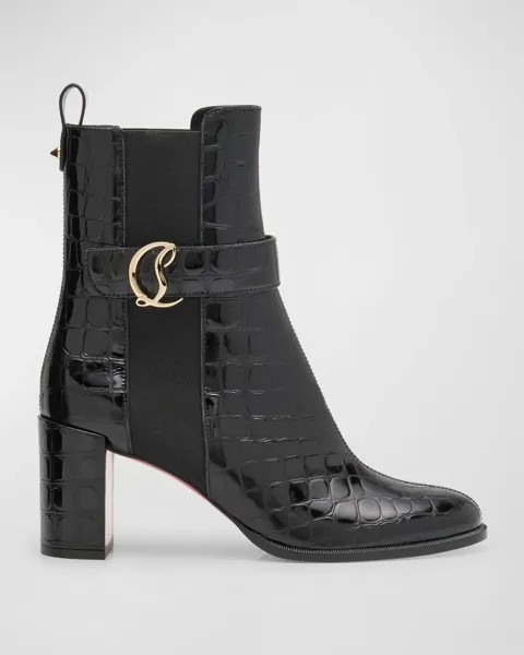 Ботинки Челси Croco с красной подошвой Christian Louboutin, цвет Black