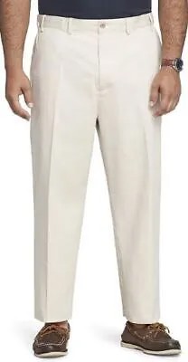 IZOD Мужские большие и высокие брюки из твила с удлиненной плоской передней частью Big and Tall